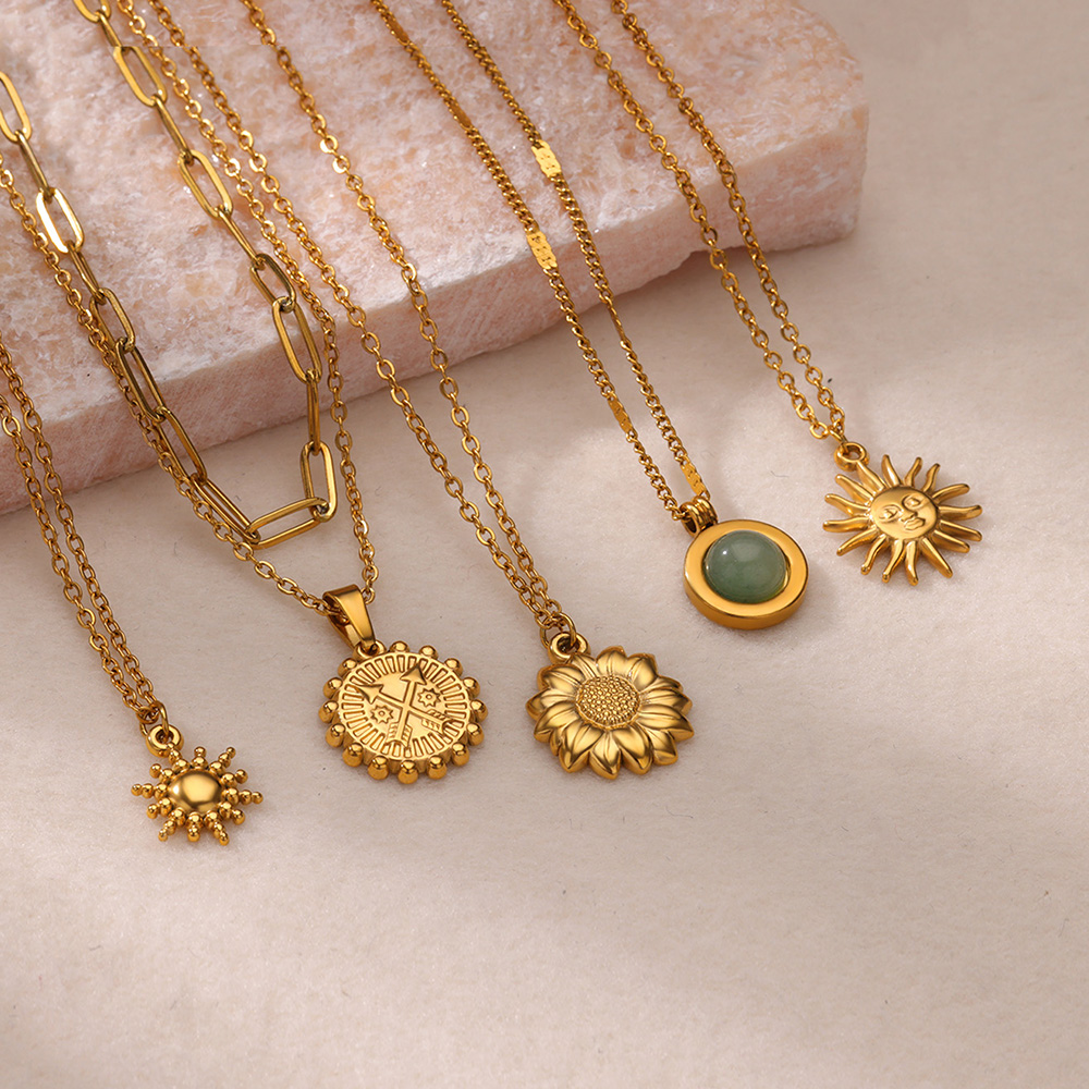 여성을위한 스테인레스 스틸 기하학 목걸이 패션 태양 해 - Birth Flower Necklace 리뷰 및 가격