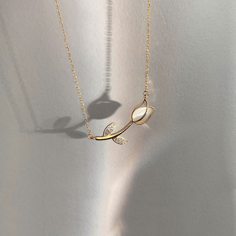 여성용 스테인리스 스틸 장미 튤립 크리스탈 목걸이, 귀 - Birth Flower Necklace 리뷰 및 가격